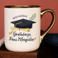 Gratulacje pani magister - Kubek ceramiczny ze złotym rantem