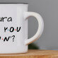 How you doin - Kubek ceramiczny z czarnym rantem How you doin - Kubek ceramiczny z czarnym rantem