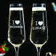 I Love - Dwa Grawerowane Kieliszki do szampana