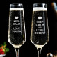 Keep calm and love me - Dwa Grawerowane Kieliszki do szampana