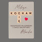 Kocham cię scrabble - Wydruk na szkle akrylowym z podstawką Kocham cię scrabble - Wydruk na szkle akrylowym z podstawką