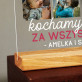 Mamo kochamy Cię za wszystko - Wydruk na szkle akrylowym z podstawką