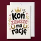Kartka z Życzeniami Dla Koniary Dla Kobiety: Końska Pewność Siebie