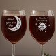 Moon & Sun and Stars - Dwa Grawerowane Kieliszki do wina Moon & Sun and Stars - Dwa Grawerowane Kieliszki do wina
