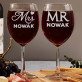 Mr&Mrs - Zestaw grawerowana karafka i dwa kieliszki do wina Mr&Mrs - Zestaw grawerowana karafka i dwa kieliszki do wina