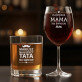 Najlepsi rodzice - Zestaw kieliszek do wina i szklanka do whisky Najlepsi rodzice - Zestaw kieliszek do wina i szklanka do whisky