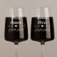 Nasza data - Dwa kryształowe kieliszki do wina