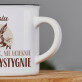 Praca nie zając - Kubek ceramiczny z czarnym rantem Praca nie zając - Kubek ceramiczny z czarnym rantem