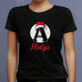 Świąteczny Inicjał z imieniem - Czarna koszulka damska
