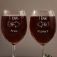 We love each other - Dwa Grawerowane Kieliszki do wina