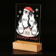 Wesołych świąt pingwiny - Wydruk na szkle akrylowym z podstawką led