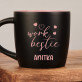 Work bestie - Czarny kubek ceramiczny