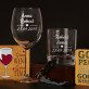 Zestaw prezentowy dla Państwa Młodych z kieliszkiem do wina i szklanką do whisky 